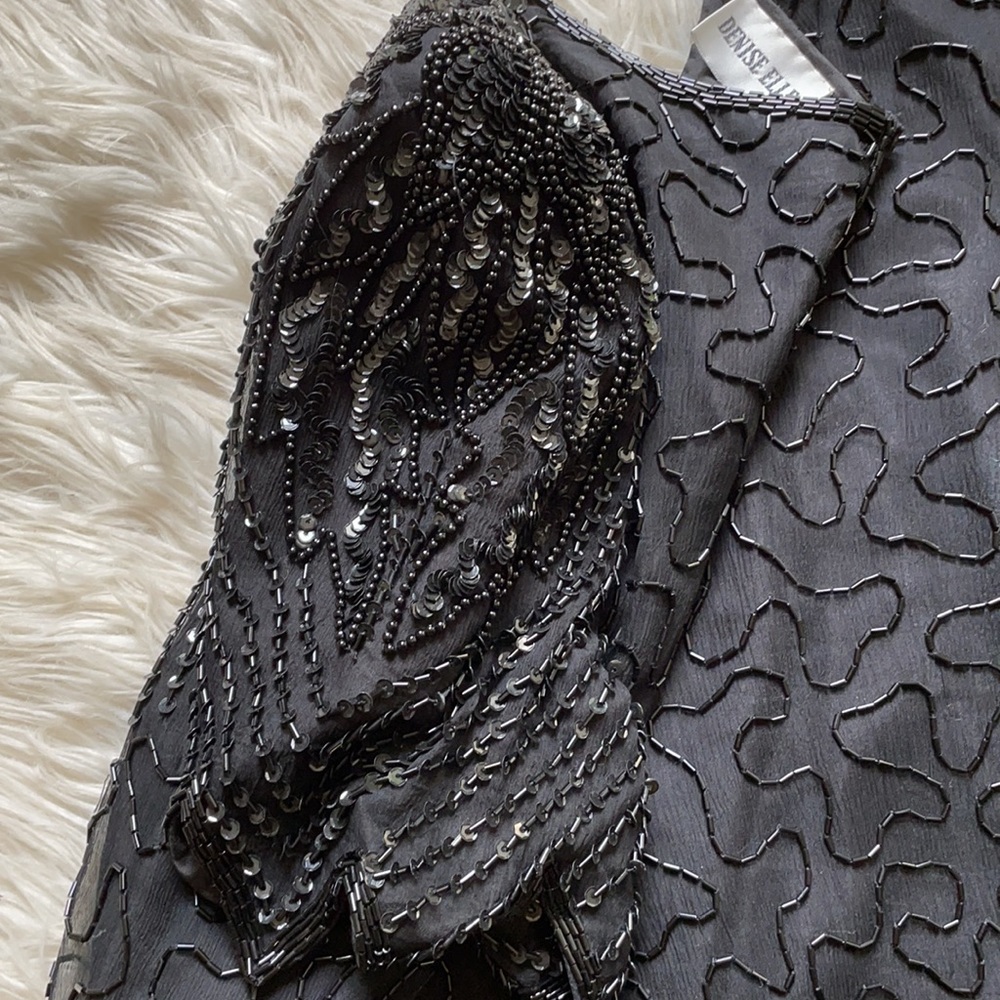 Denise Elle | Vintage 80’s L silk bead and sequin top - Picture 9 of 10